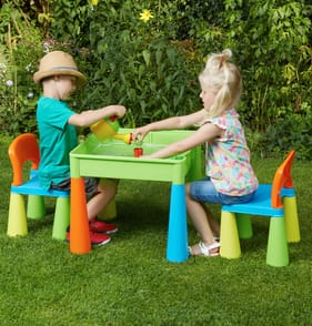 Liberty House Toys Kids 5-in-1 Activity Table and 2 Chairs Set - Multicolour