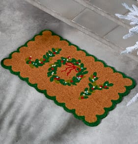 Festive Feeling PVC Coir Door Mat - Joy