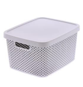 Diamond 7L Storage with Lid  - Grey