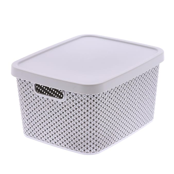 Diamond Storage Basket with Lid 7l