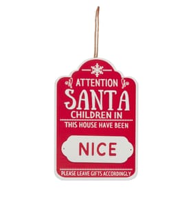 Sleigh Bells Naughty Or Nice Tree Plaque