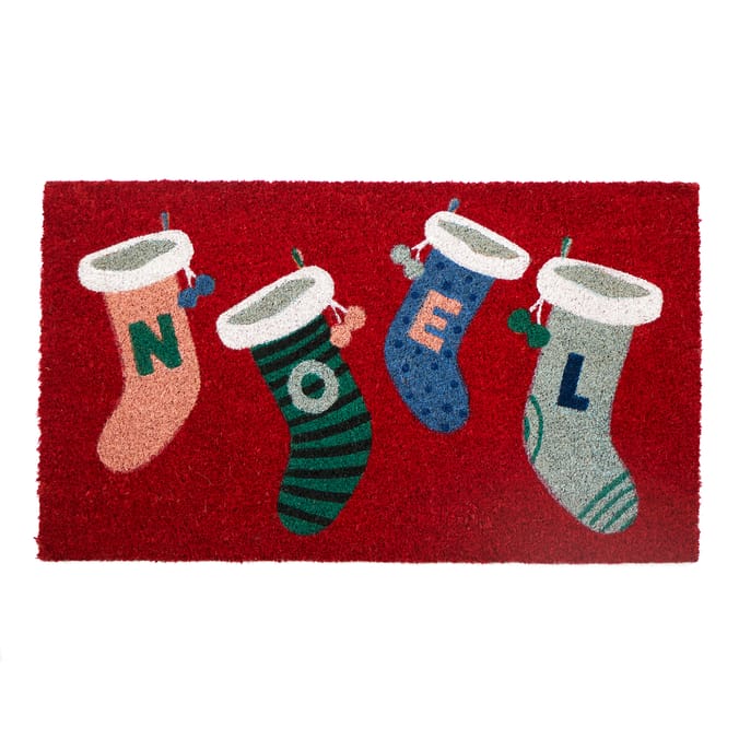 Festive Feeling Coir Door Mat - Noel