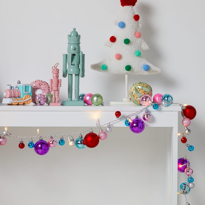 Joyful 20 LED Bauble Garland