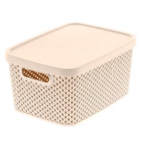 Diamond 3.5L Storage with Lid - Cream