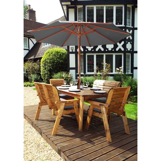 Charles Taylor 6 Seat Rectangular Table Set With Parasol