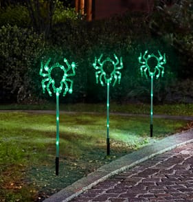 Hallow Scream LED Spider Stake Lights Set Of 3