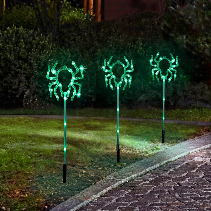 Hallow Scream LED Spider Stake Lights Set Of 3