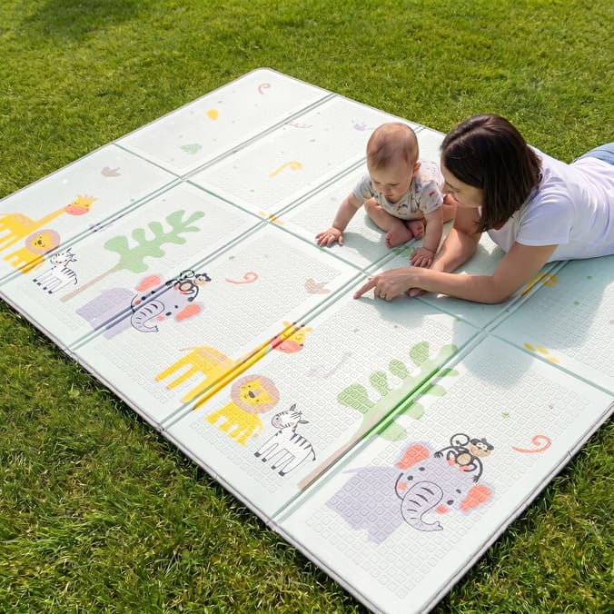 Liberty House Toys Reversible Toddler Play Mat – Jungle & Dinosaur