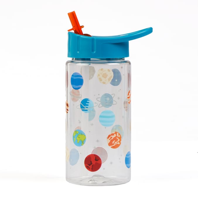 Back To School Bottle With Straw 400ml - Blue (Space)