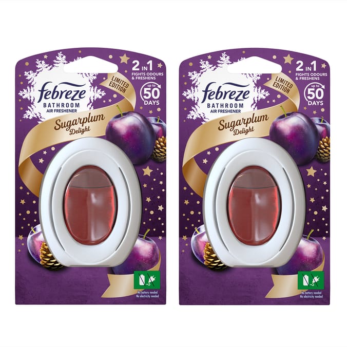 Febreze Sugarplum Delight Bathroom Air Freshener x2