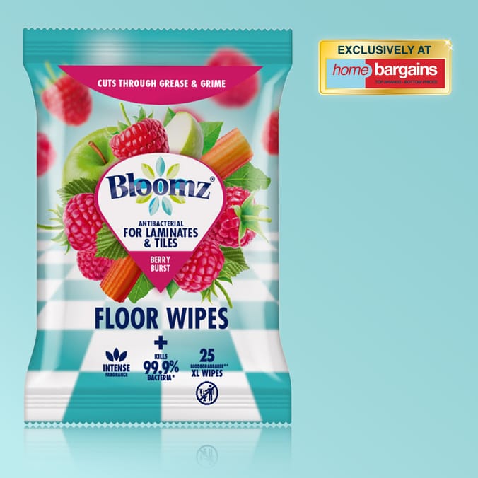 Bloomz Antibacterial XL Floor Wipes 25s - Berry Burst