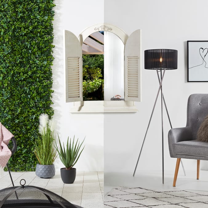 The Outdoor Living Collection Wooden Shutter Garden Mirror