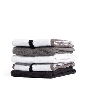 Open Kitchen 100% Cotton Tea Towels 5 Pack - Black/Grey