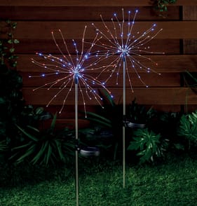 Firefly LED Starburst Solar Stake Light 2 Pack - Multicolour