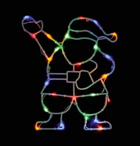 Prestige Battery Operated LED Santa Window Light 27cm- Multi