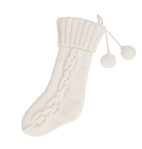 Winter Charm Christmas Chunky Knit Stocking - Cream