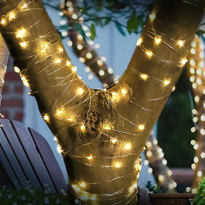 Firefly 200 LED Copper Wire Solar Powered String Lights Home
