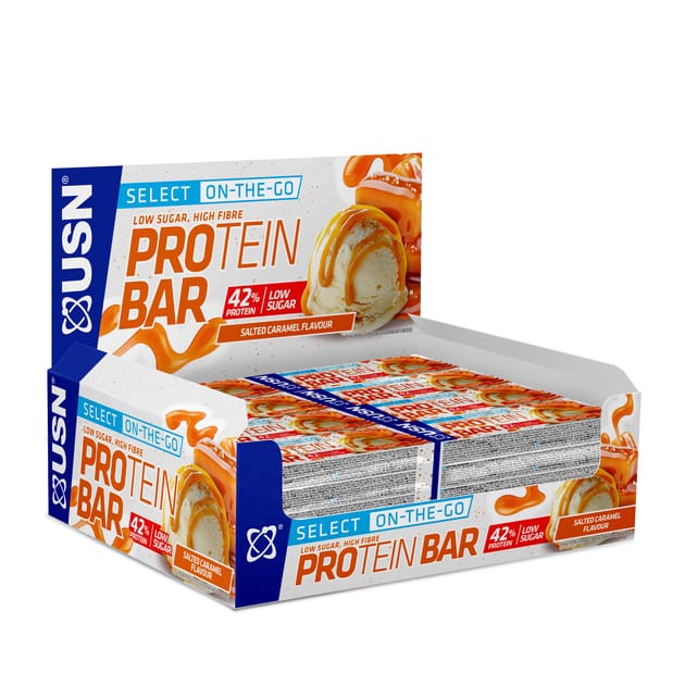 USN Select Protein Bar 24 Pack Salted Caramel Home Bargains