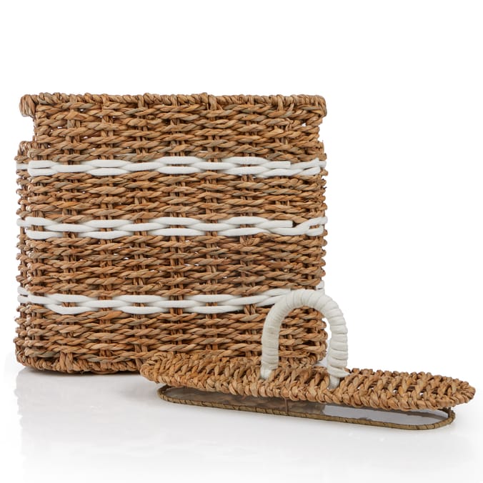Hinch Home Straw Woven Caddy With Lid