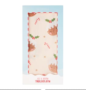 Sleigh Bells Christmas Pudding Table Cloth