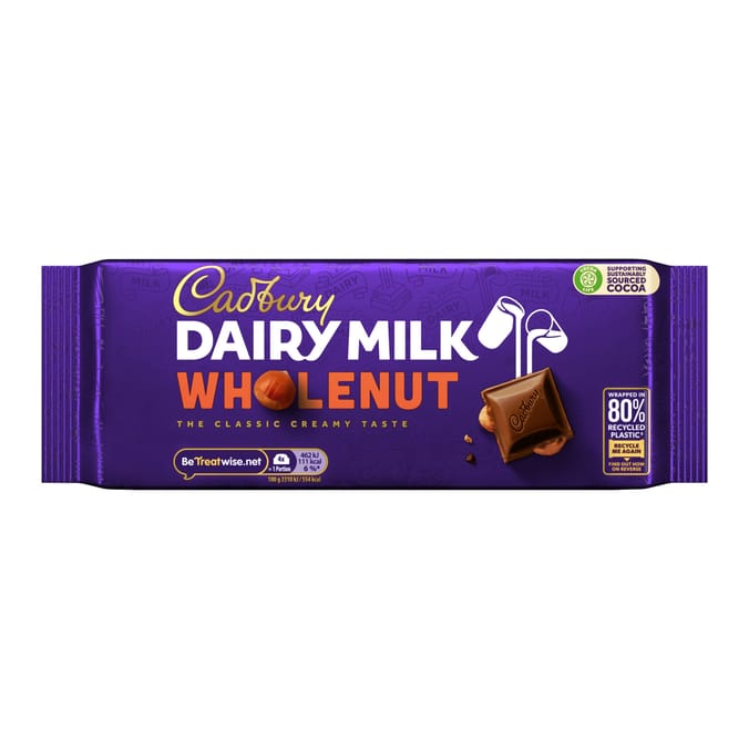 Cadbury Dairy Milk Wholenut Chocolate Bar 180g