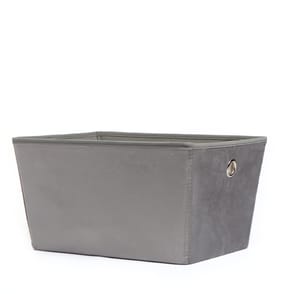 Home Collections Velvet Storage Basket - Grey