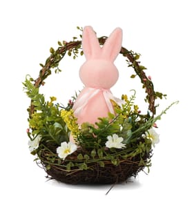 Happy Easter Easter Bunny In Basket - Pink
