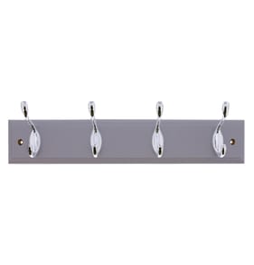 Home Solutions Chrome Coat Hooks - Grey