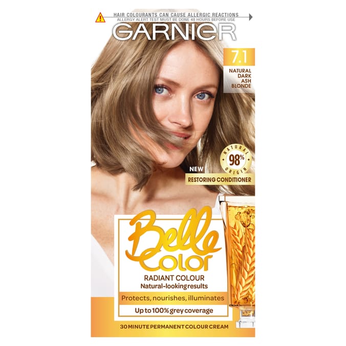 Garnier Belle Color Permanent Hair Dye - Color 7.1 Natural Dark Ash Blonde 