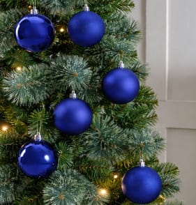 Festive Feeling 10cm Christmas Bauble 6 Pack - Navy