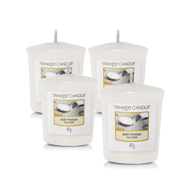 Yankee Candle Votive Candle Baby Powder x4 Home Bargains