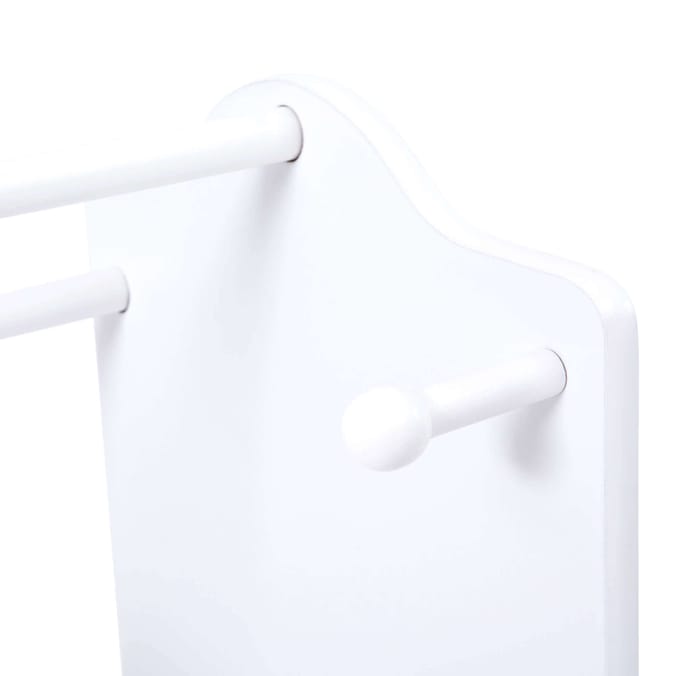 Liberty House Toys White Wooden Dress Up Unit with Two Pink Storage Boxes