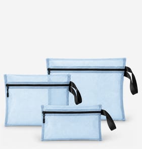 Travel Mesh Pouch Organiser 3 Pack - Blue