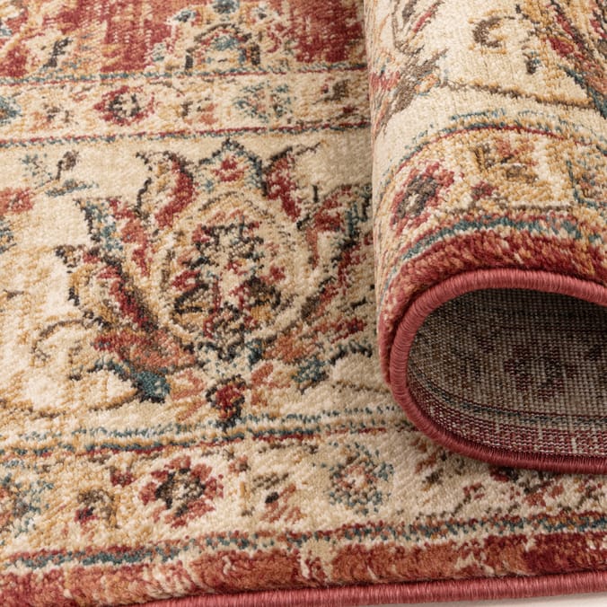 Asiatic Raja Border Runner RA06 - Red/Cream