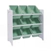 Liberty House Toys Two Tone Bed & 9 Bin Storage Set - White & Green