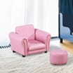 Children's Rocking Chair With Footstool (Pink)
