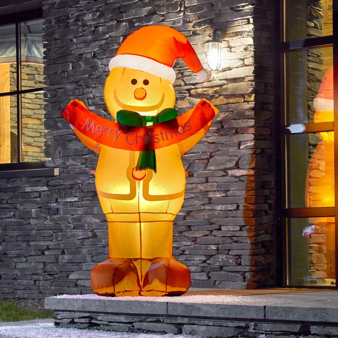 Prestige 5ft Light Up Inflatable Gingerbread Man