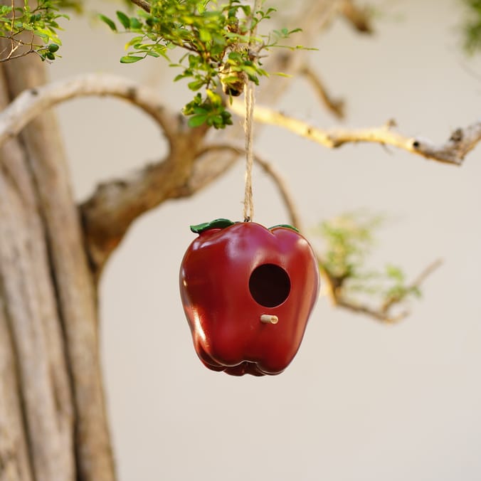  Jardin Polyresin Fruit Bird House - Apple