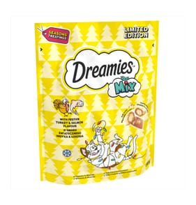 Dreamies Mix Adult Cat Treat Biscuits Mega Pack Limited Edition 200g - Turkey & Salmon