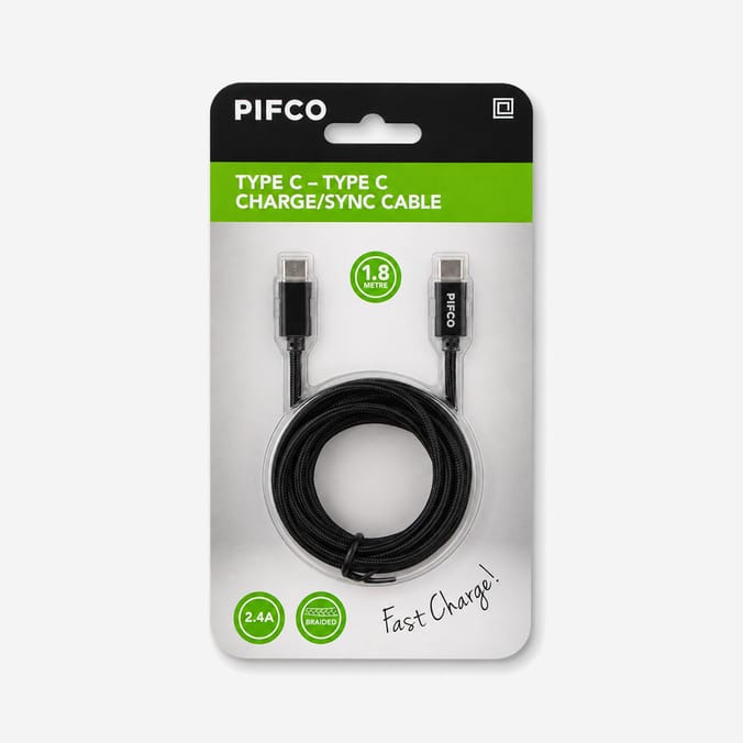 Pifco 1.8m Type C Charge/Sync Cable
