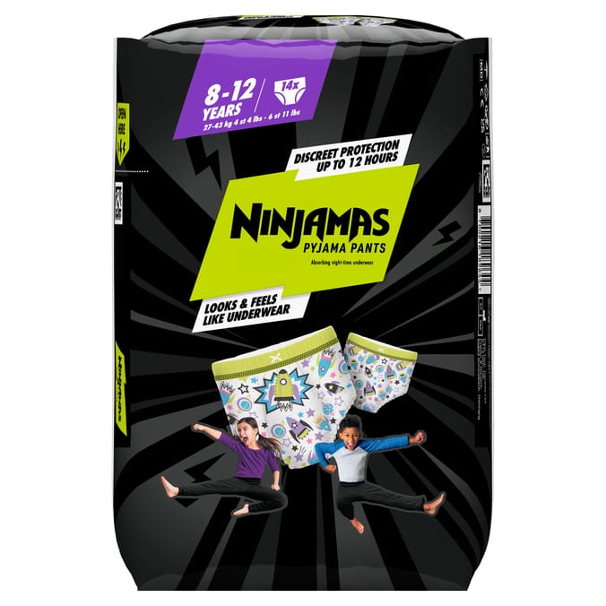Pampers Ninjamas Pyjama Pants Unisex Spaceships 14's 8 - 12 Years
