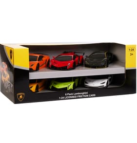 6 Pack Lamborghini 1:24 Licensed Friction Cars