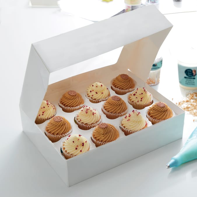 Jane Asher White Cupcake Boxes Holds 12 Cupcakes 2 Pack
