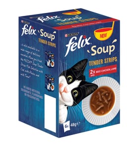 Felix Soup Tender Strips Farm Selection Wet Cat Food 6 x 48g