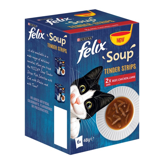 Felix Soup Tender Strips Farm Selection Wet Cat Food 6 x 48g