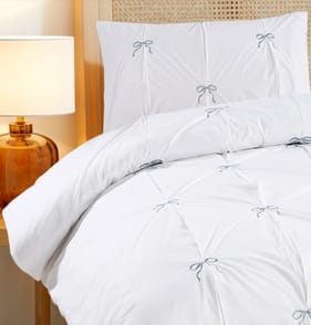 Home Collections Blue Bow Duvet Set - Single 