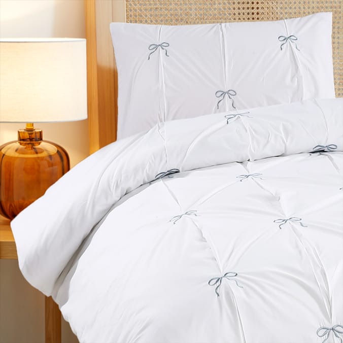 Home Collections Blue Bow Duvet Set - Single 