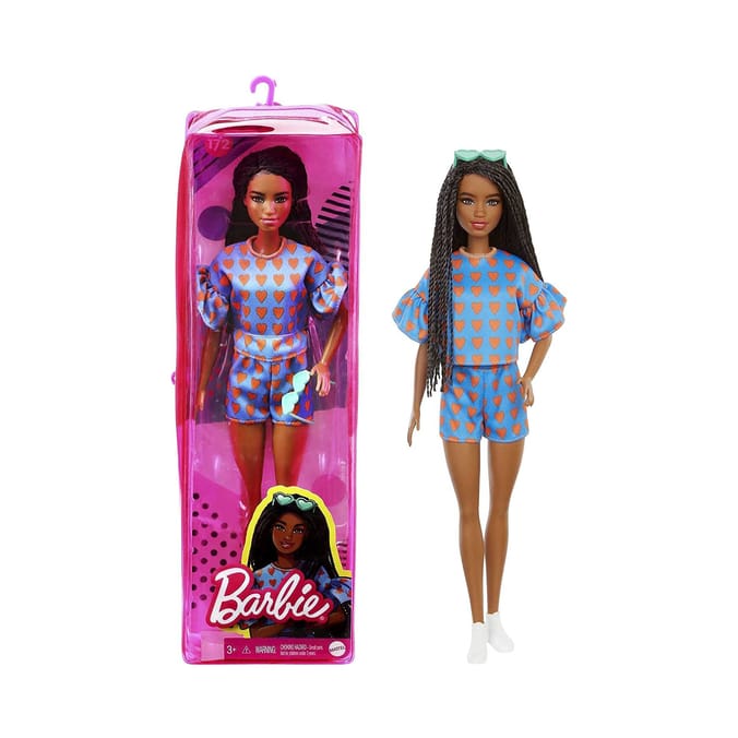 Barbie Fashionista Doll - Blue Top/Skirt with Hearts