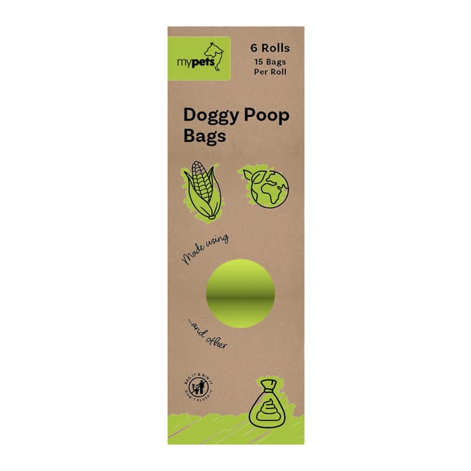 My Pets Biodegradable Doggy Poop Bags 15s 6 Pack