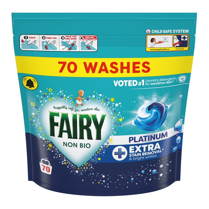 Fairy Non Bio Platinum Washing Liquid Pods 70 Washes